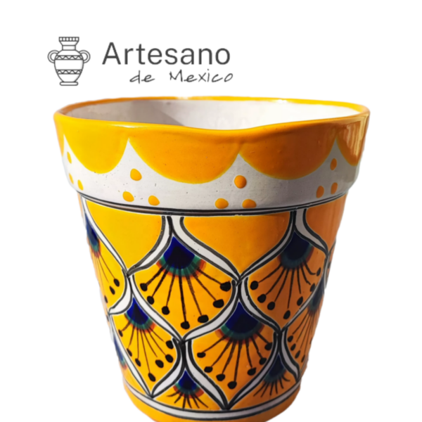Talavera-style Conica Flower Pot – Medium