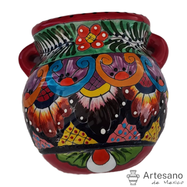 Talavera-style Wall Hanging Flower Pot – Orange, Yellow & Green