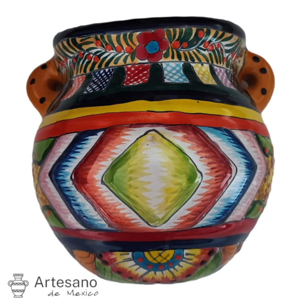 Talavera-style Wall Hanging Flower Pot – Light Green, Red, Purple & Multicoloured