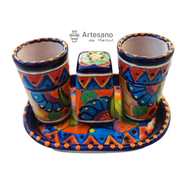 Talavera-style Tequila Set – Multicoloured – Option 3
