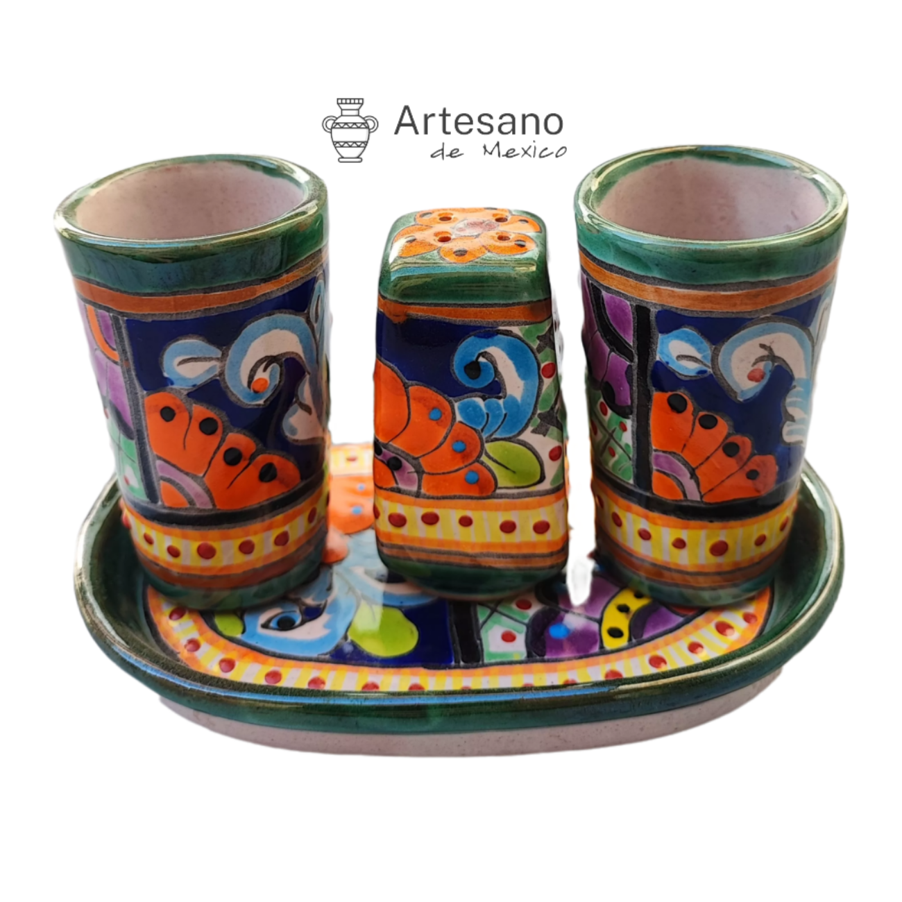Talavera - style Tequila set