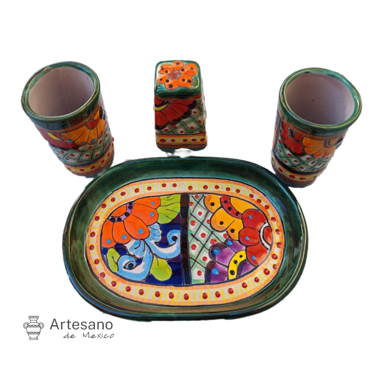 Talavera - style Tequila set
