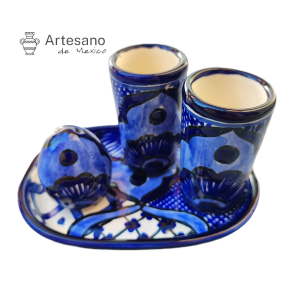 Talavera-style Tequila Set – Red – Option 2