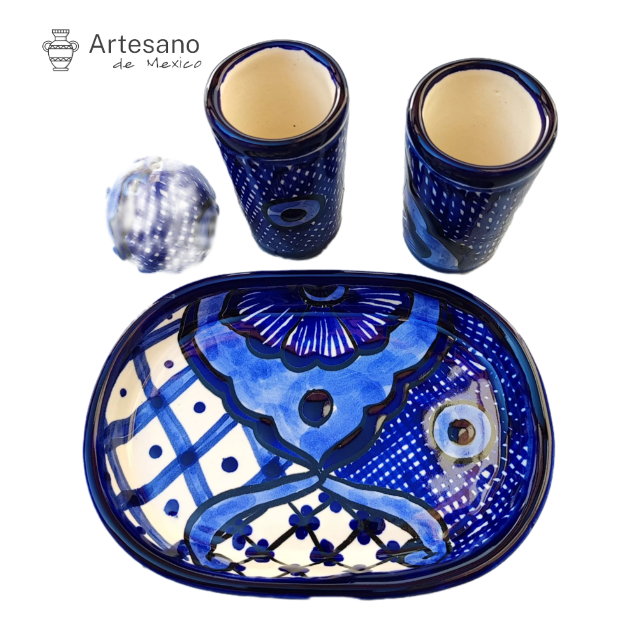 Talavera - style Tequila set