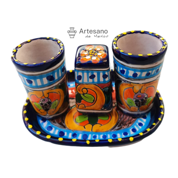 Talavera-style Tequila Set – Multicoloured – Option 2