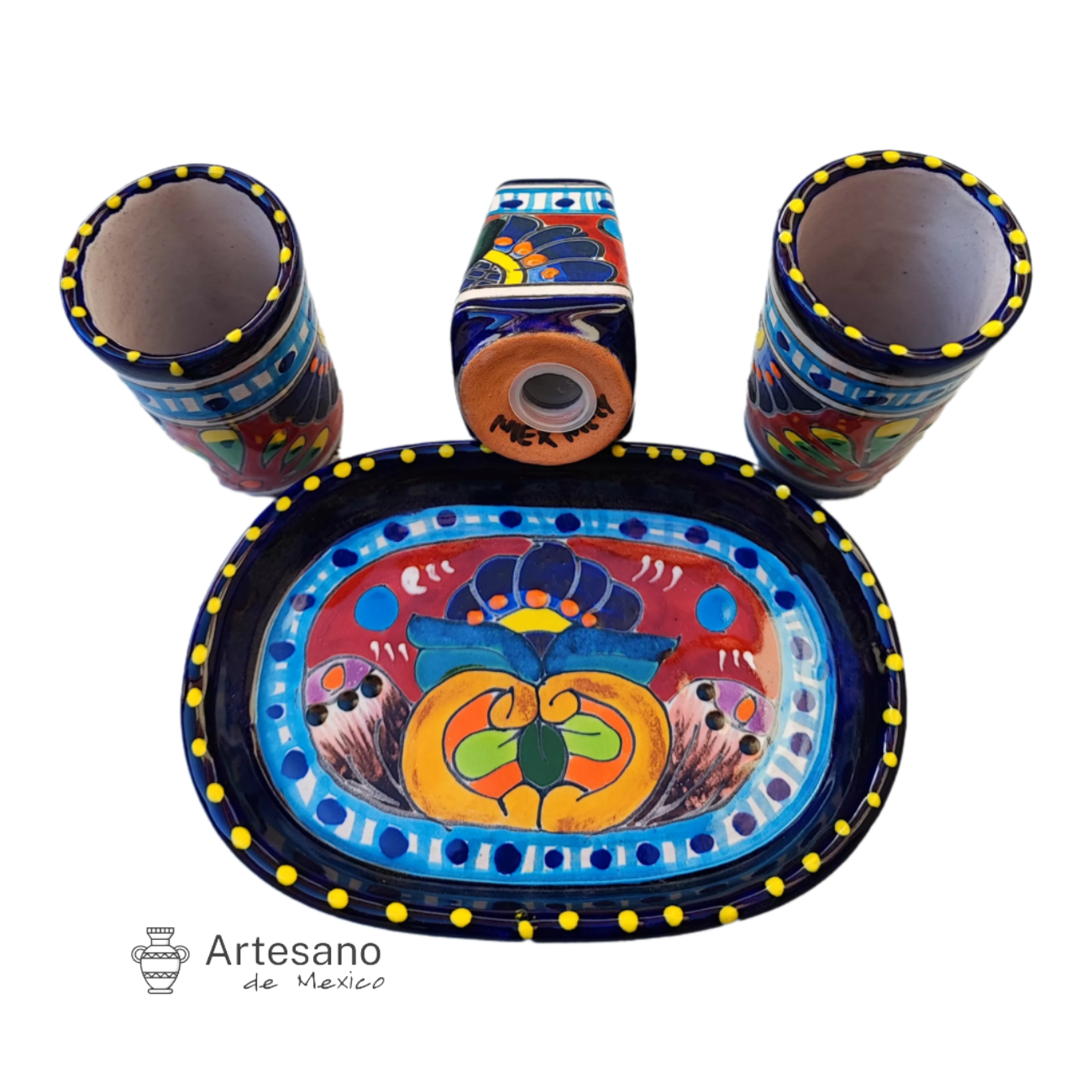 Talavera - style Tequila set