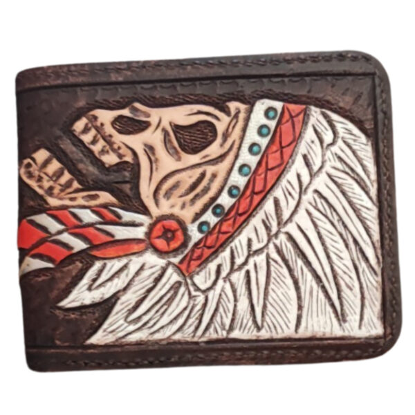 Authentic Handmade León Leather Wallet – Brown & Multicoloured