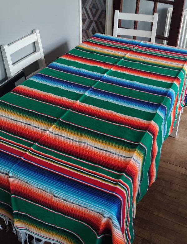 Authentic Handwoven Mexican Tablecloth – Multicoloured, Yellow, Orange & Tan – Option 2