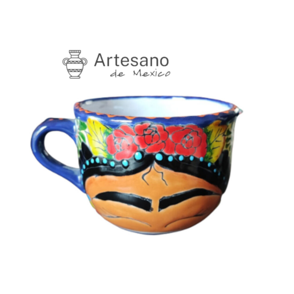 Talavera- Style Hand Painted Mug – Red & Tan – Option 3