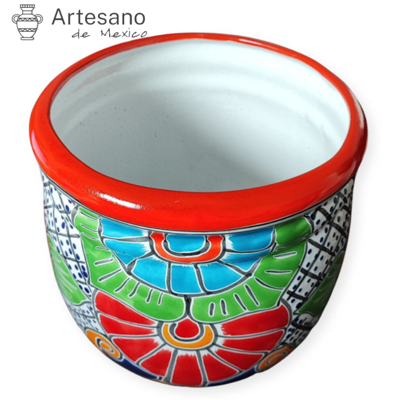 Talavera - style " BARREL" Flower pot
