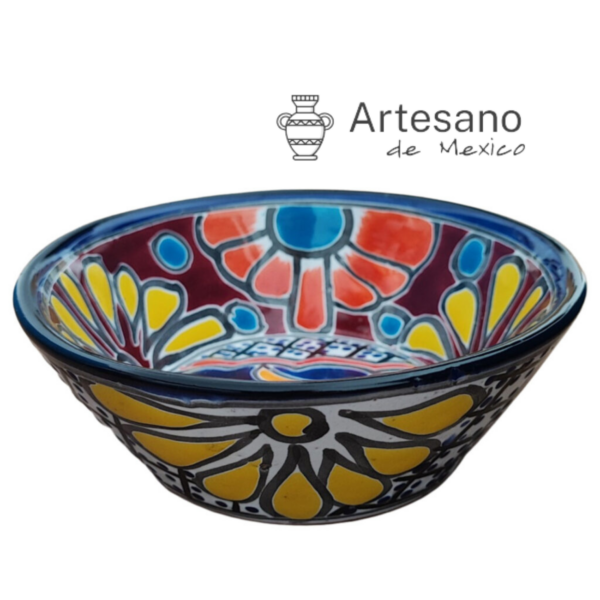 Authentic Talavera Handmade Bowl – Dark Blue – Option 3