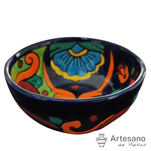 Authentic Talavera Handmade Bowl – Dark Blue – Option 1