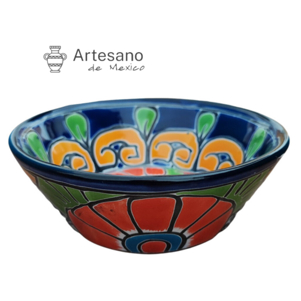 Authentic Talavera Handmade Bowl – Dark Blue – Option 2