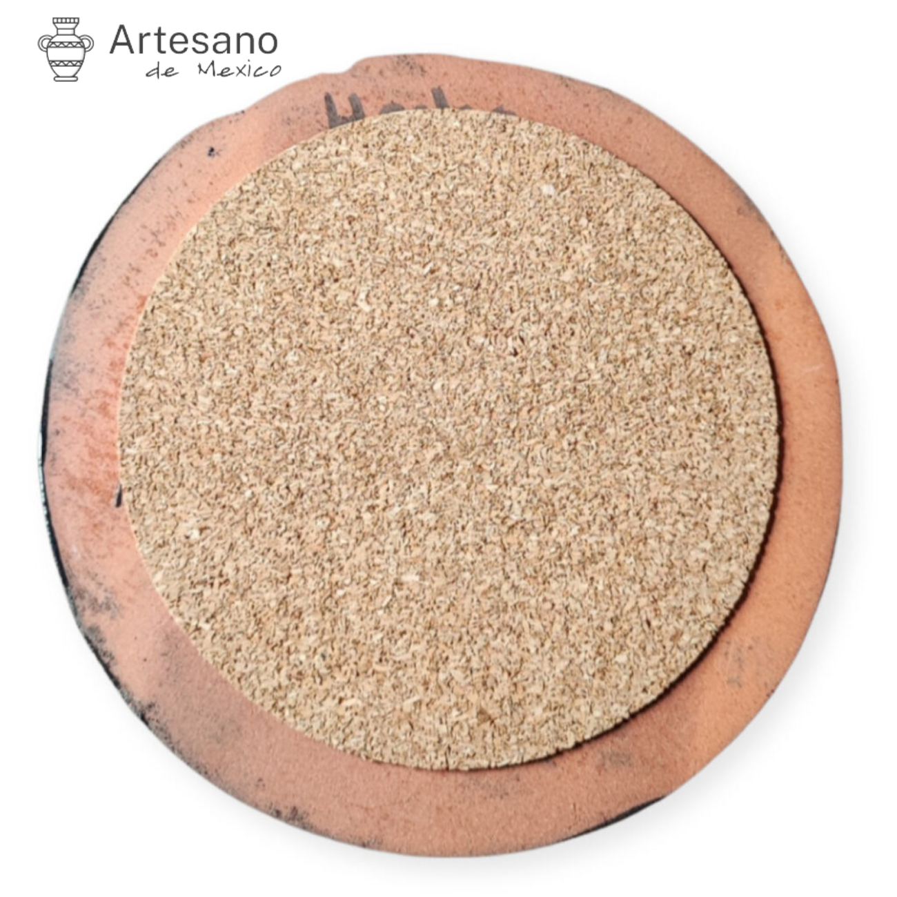 TRADITIONAL MEXICAN HAND-PAINTED CERAMIC MOON FACE COASTER