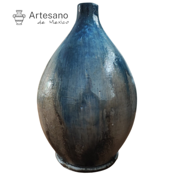 Talavera Mexican Hand-made Stone Glazed Teardrop Vase
