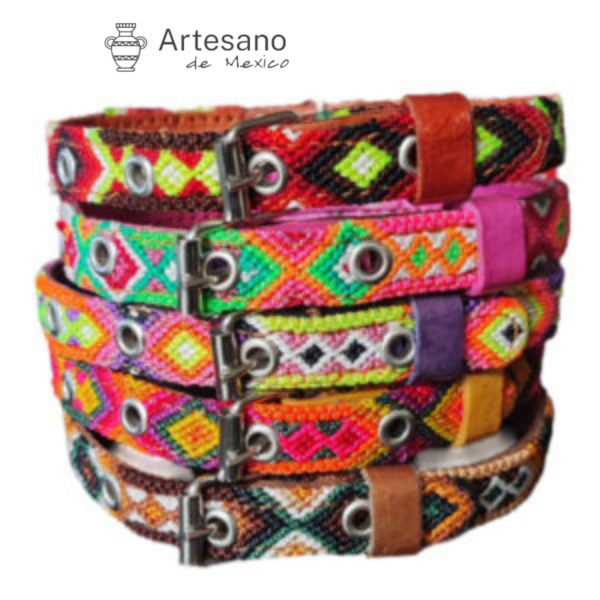 Mexican Hand Woven Dog Collar – M Size