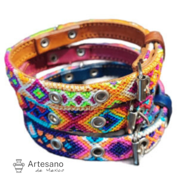 Mexican Hand Woven Dog Collar – S Size