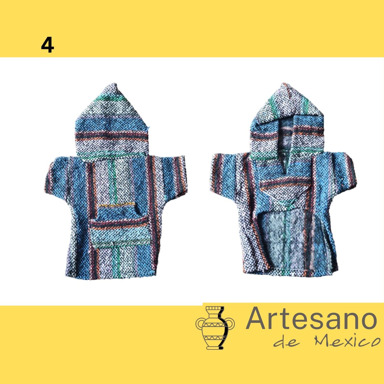 Mexican hand - woven hooded dog clothes.