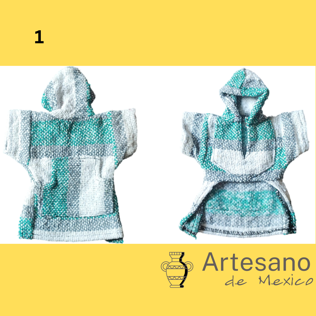 Mexican hand - woven hooded dog clothes.
