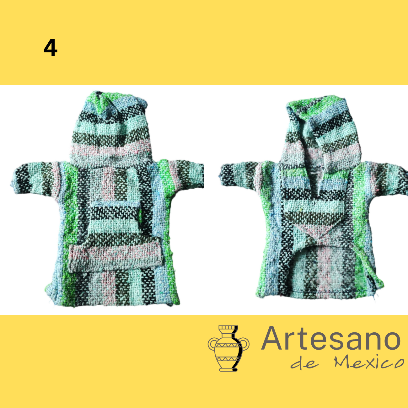 Mexican hand - woven hooded dog clothes.