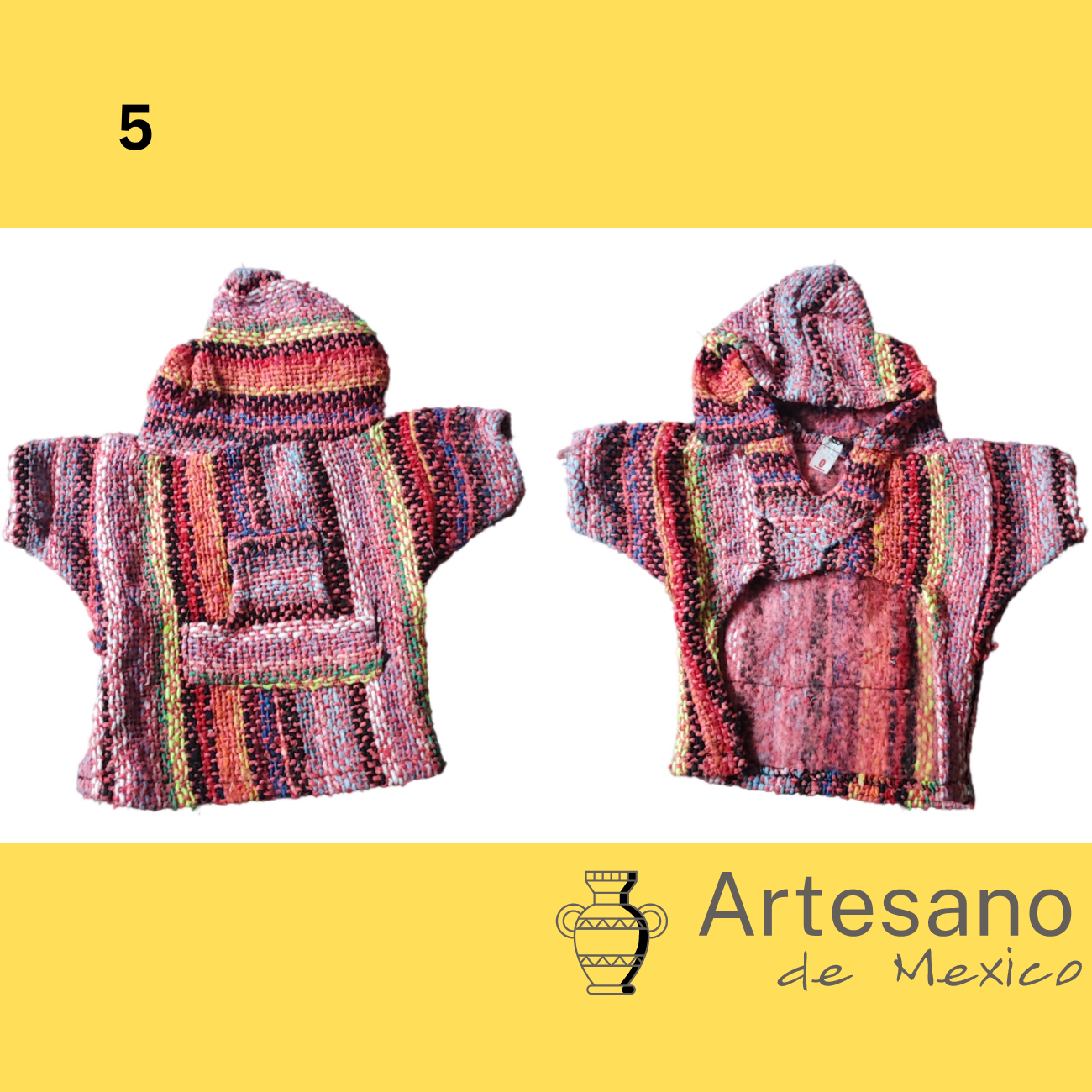 Mexican hand - woven hooded dog clothes.