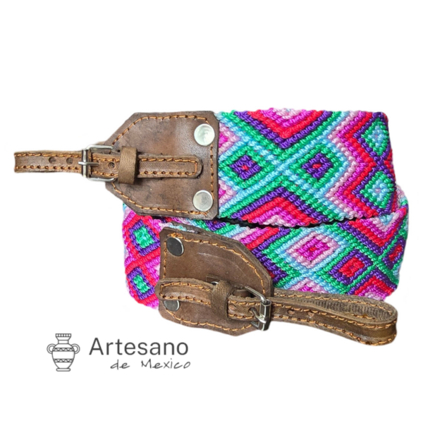 Mexican Hand Braided Camera Strap – Pink, Green, Purple & Red