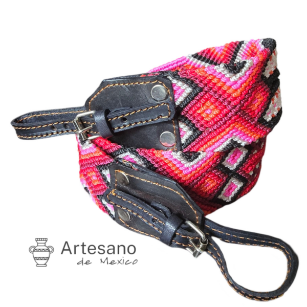 Mexican Hand Braided Camera Strap – Red, Pink, Brown & Black