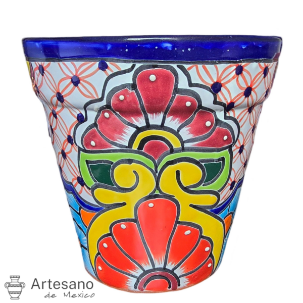 Talavera-style Conica Flower Pot – X-Large – Option 1