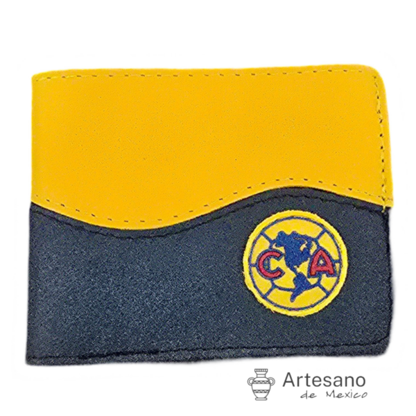 Authentic Handmade Yellow Blue León Leather Wallet Club América – Option 1