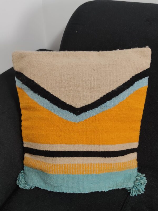 Authentic Handwoven Mexican Pillowcase – Light Blue – Option 2