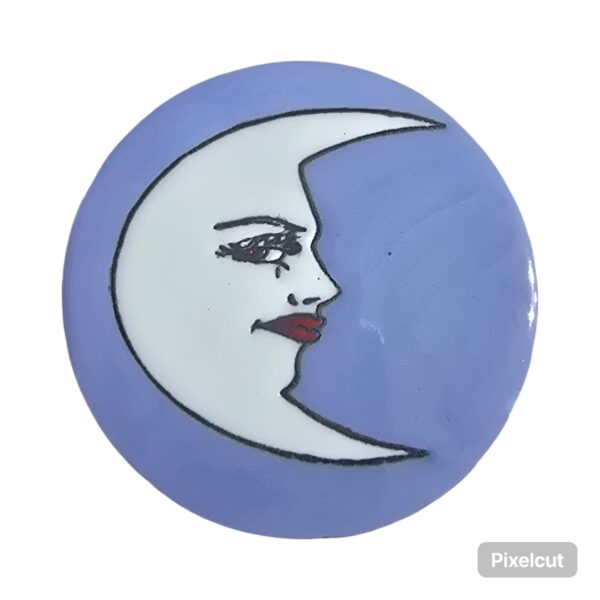 Talavera Traditional Mexican Hand-painted Ceramic Moon Face Coaster